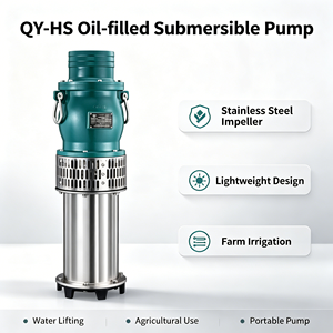 ปั๊มน้ำแบบจุ่มใต้น้ำรุ่น QY-HS แบบเติมน้ำมันพร้อมใบพัดสแตนเลส ปั๊มน้ำแบบพกพาสำหรับการชลประทานในฟาร์ม - Product Image 2