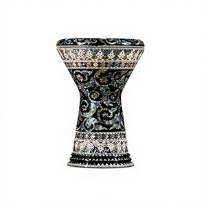 Auténtica Darbuka Gawharet El Fan Blue Pearl Serpent Sombaty de 23 cm, Doumbek Egipcio - Product Image 1