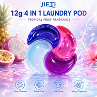 Kapsul Deterjen Cuci Pakaian Private Label 12gx100pcs 4 in 1 dengan Daya Bersihkan Kuat Teknologi Pewangi Pabrik