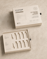 Emballage individuel pour flacon de peptide 3 ml, boîtes en carton gris avec fermeture magnétique, éponge personnalisable, matériaux recyclés écologiques