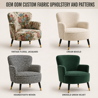 Canapé simple rétro américain du milieu du siècle, fauteuil d'appoint en tissu pour salon, balcon, chambre à coucher, maison d'hôtes