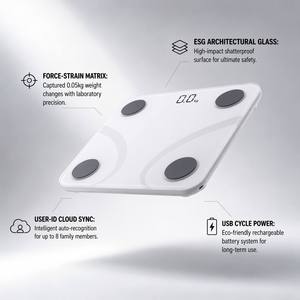 Báscula Inteligente de Alta Precisión con Bluetooth, Báscula Digital para Baño, <span class=keywords><strong>16</strong></span> Datos Esenciales del Cuerpo, Suministros de Fábrica - Product Image 1