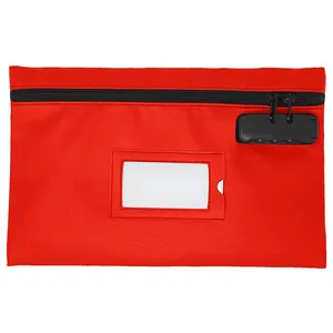 Net pencere ile kilitleme para çantası PU kilitlenebilir depolama fermuarlı çanta sikke nakit özel ilaç için