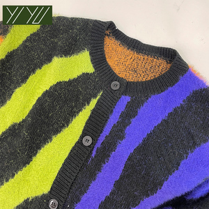 Suéteres de Punto para Mujer de Marca Privada, Diseño de Rayas de Zebra, Bloques de Color, Cuello Redondo, Cárdigan Corto de Punto, Textura Suave y Transpirable - Product Image 3