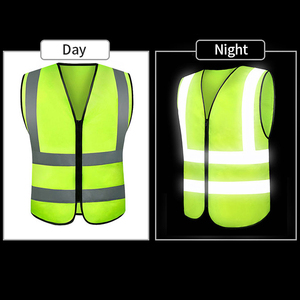 Biểu Tượng Tùy Chỉnh An Ninh Vest Cho Nam Giới Phụ Nữ <span class=keywords><strong>Hi</strong></span> <span class=keywords><strong>VIS</strong></span> An Toàn Vest Phản Quang Xây Dựng Huỳnh Quang Lưới Áo Khoác Bông Surveyor - Product Image 3
