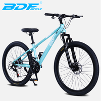 Bicicleta de Montaña BDF de 21 Velocidades con Cuadro de Acero para Adultos, Cross Country, 24/26/27.5 Pulgadas, Horquilla con Suspensión, Freno de Disco
