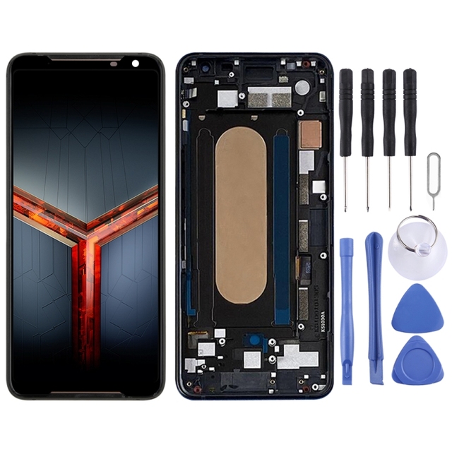 100% Original Amoled Material LCD Screen for Asus ROG Phone II ZS660KL Digitizer Full Assembly with Frame