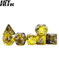 Ensemble de dés polyédriques en acrylique personnalisés pour DND RPG, 7 pièces, 16 mm, coins arrondis, dés en plastique transparent, vente en gros