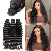 CLJhair Cheveux Humains Brésiliens Vierges 100% Grade Remy Bouclés Profonds Tissage Plat Toutes Couleurs Extensions de Cheveux en Gros avec Closure