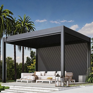 <span class=keywords><strong>Pergola</strong></span> motorisée écologique résistante au vent, alimentée par l'énergie solaire, en aluminium avec revêtement en poudre, 10x20 pieds, système de panneaux solaires, automatique - Product Image 5