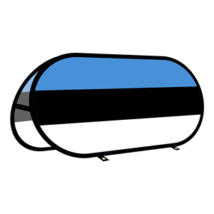 Bannière ovale pop-up en tissu tricoté warp-knit pour la publicité extérieure et les tentes promotionnelles en plein air - Estonie - Product Image 1