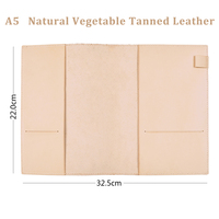 Nueva funda de cuaderno de cuero genuino a la moda, sobre de papelería protector de cuero curtido vegetal de capa superior, diarios A5/A6/B6