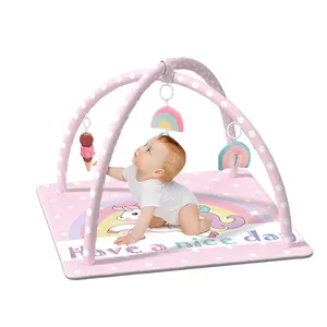 4合1婴儿游戏健身房中性婴儿活动健身房动物野生动物园婴儿粉色健身房套装