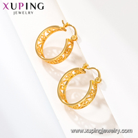E-49 Boucles d'Oreilles Créoles Filtrane Xuping Mode Or Dubai Bijoux Femme