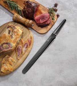 Duradera y larga vida útil 12 "Acero inoxidable cocina <span class=keywords><strong>Chef</strong></span> jamón rebanador cuchillo tallado carne jamón cuchillo con mango hueco - Product Image 1