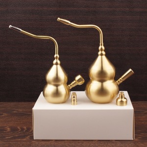 Ensemble de pipes à tabac en laiton en forme de gourde, double usage, filtre à eau, pipe à fumer en métal, usage domestique - Product Image 1