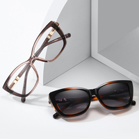Lunettes de conduite polarisées anti-lumière bleue UV400 à clipser avec charnière à ressort œil de chat Partagas pour femmes