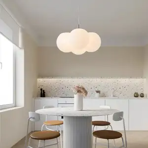 Atunus Nordic Minimalistische Elegante Witte Ballon Bal Vorm Licht Meisje Bal Hanglamp Restaurant Lamp Slaapkamer Kroonluchter