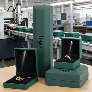 <b>Led</b> <b>Light</b> Jewelry <b>Box</b> Eco-Friendly Ring Earring Necklace Modern Simple Jewelry <b>Box</b> <b>Led</b> <b>Light</b> Jeweler's Packaging Option - Product Image 2