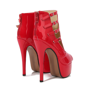 Sandales à talons pour filles tendance grande taille 2022, bottes sexy à talons hauts, bout ouvert, bottes à la cheville, escarpins pour femmes, escarpins roses à talons - Product Image 4