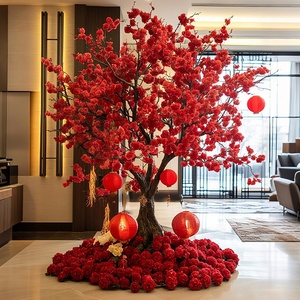 Albero di Prugna Rossa Artificiale Grande su Misura per Interni, Piante Verdi Simulate per Decorazione Paesaggistica di Hotel e Ville - Product Image 4