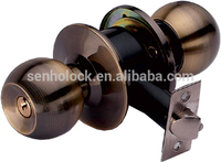 Serrure à bouton cylindrique 587SS-ET BK pour porte de salle de bain, de chambre, de maison, de bureau et serrure à bouton populaire