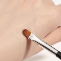 1 Pinceau à ongles en gel à tête ronde, manche noir, virole métallique, poils en nylon, pour extension de gel UV, peinture, manucure, salon, DIY