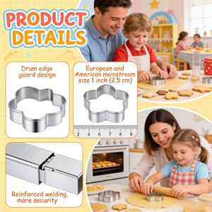 <span class=keywords><strong>Emporte</strong></span>-pièces de Noël en acier inoxydable de qualité alimentaire, formes étoile, bonhomme de neige, cloche, avec logo personnalisé, outil de pâtisserie pour biscuits de Noël - Product Image 4