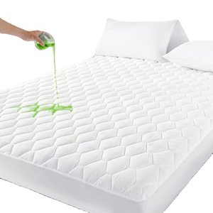 Protège-matelas matelassé imperméable, housse de matelas respirante 100 % coton/fibre de bambou avec poches profondes - Product Image 1
