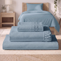 Ensemble de draps plats en microfibre doux et respirant, personnalisable en 3 ou 4 pièces, tailles Twin, Full, Queen, King pour hôtel et usage domestique
