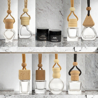 Flacons de parfum de voiture portables carrés de 4 ml à 15 ml en verre, design élégant et luxueux, diffuseur vide avec bouchon à vis, sérigraphie, à suspendre