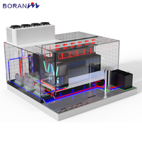 Modèle de démonstration de système de refroidissement liquide par sublimation de colorant interactif, conception transparente, personnalisable pour la gestion thermique des centres de données