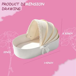 Caja de Cartón con Forma de Cuna para Decoración de Carritos de Bebé, <span class=keywords><strong>Cesta</strong></span> Floral, Caja de <span class=keywords><strong>Regalo</strong></span> para Baby Shower, Cestas para Recién Nacidos - Product Image 3