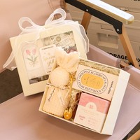 Coffret Cadeau d'Appréciation d'Entreprise Premium avec Serviette Douce, Bougie d'Aromathérapie, Savon Naturel, Thé Earl Grey, Boîte de Fleurs Conservées