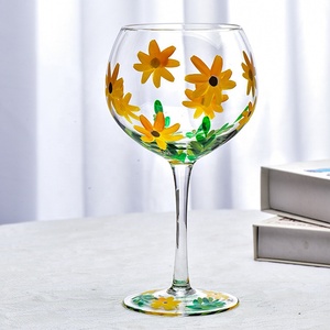 Offre Spéciale verres à <span class=keywords><strong>gin</strong></span> en cristal soufflant à la bouche avec plusieurs fleurs peintes à la main personnalisables - Product Image 6