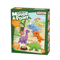 Mainan anak-anak lucu bermain Puzzle permainan DIY plester cetakan pola hewan dinosaurus dan gambar cat mainan untuk anak-anak