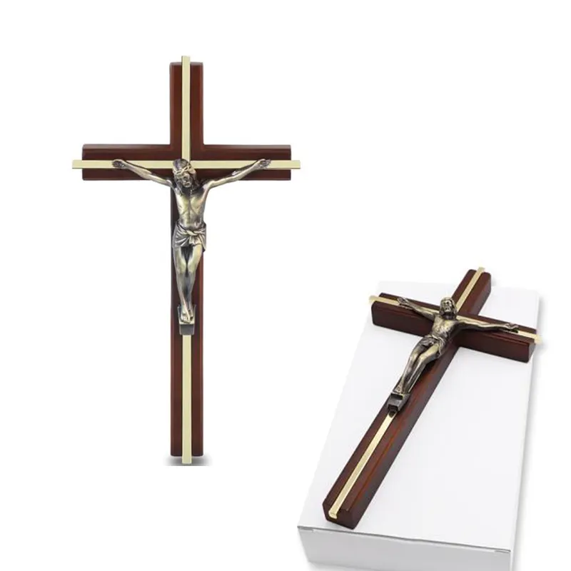 Decorative Ornaments Religious Wooden Cross Wall Cross Olive Wood Crucifix Wooden Accessories