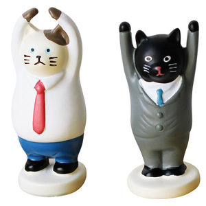 Cartoon Cat Figurine In Suit Resin Miniature Home Desk Decoration Artistic Craft Zhejiang Origin - Product Image 5