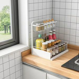 <span class=keywords><strong>Easylife</strong></span>-Estante organizador de tarros de especias para encimera, estante para fregadero de cocina, estante de almacenamiento de baño de acero metálico con cajón deslizante - Product Image 4