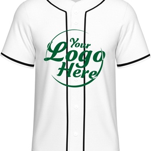Maillot de baseball personnalisé pour homme, chemise unie décontractée à manches courtes boutonnée, uniforme sportif, taille S, noir - Product Image 5