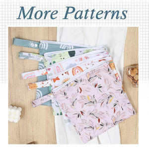 Popular bolsa de bolsillo con cremallera impermeable grande para pañales de bebé organizar artículos húmedos para cochecito con impresión de logotipo personalizado - Product Image 5