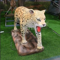 Lebensgroßer Realistischer Animatronischer Leopard mit Metallstruktur Bewegliches Tier für Abenteuerparks Flughäfen Themenparks Museen Einkaufszentren