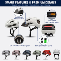 Casque de Vélo Intelligent pour la Nuit avec Clignotants LED, Casque de Cyclisme pour Commuters Urbains et Sécurité Routière