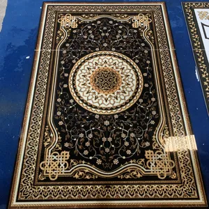 Nice Design Porcelain Golden Decorative Muslim Carpet Tile with Fluorescent Light for Iraq