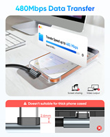 Cables de carga rápida USB C SUNGUY de 60W, cable de datos USB, cable de carga para el mercado de la UE