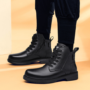 Botas de Invierno de Cuero de Alta Calidad para Hombre, Cierre con Cordones, Zapatos Casuales Cómodos, con Función de Aumento de Altura, para Primavera y Otoño - Product Image 5