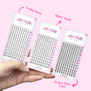 Abonnie 0.05 Longue Tige Premade Lash Fan 8D 10D 12D Pointy Thin Base Premade Volume Fan Mink Narrow Pre Made <span class=keywords><strong>Bouquet</strong></span> Eyelash Fans - Product Image 5
