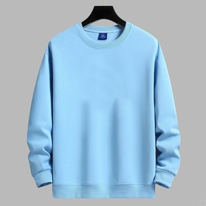 Haute qualité solide blanc Casal automne porter col rond unisexe pull sweat - Product Image 4