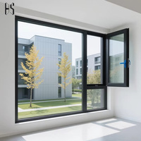 Ventanas de Aluminio con Aislamiento Acústico y Térmico, Marco de Aluminio con Vidrio Laminado, Ventanas Abatibles para Sala de Estar, Gran Venta