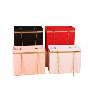 Caja de decoración de regalo con arreglo floral de cadena plegada portátil, nueva cesta vacía para floristería, bolsa de ramo de flores - Product Image 3